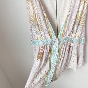 Plunging Button Front Tank Top